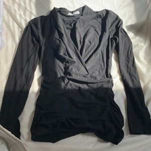 MM LaFleur small black wrap top